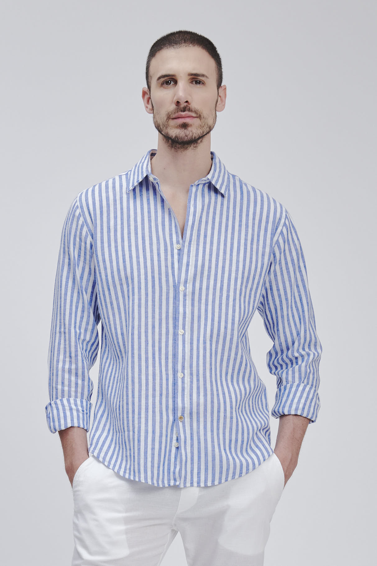 Moda uomo estate 2024: le righe protagoniste assolute della collezione Forpen | magazine