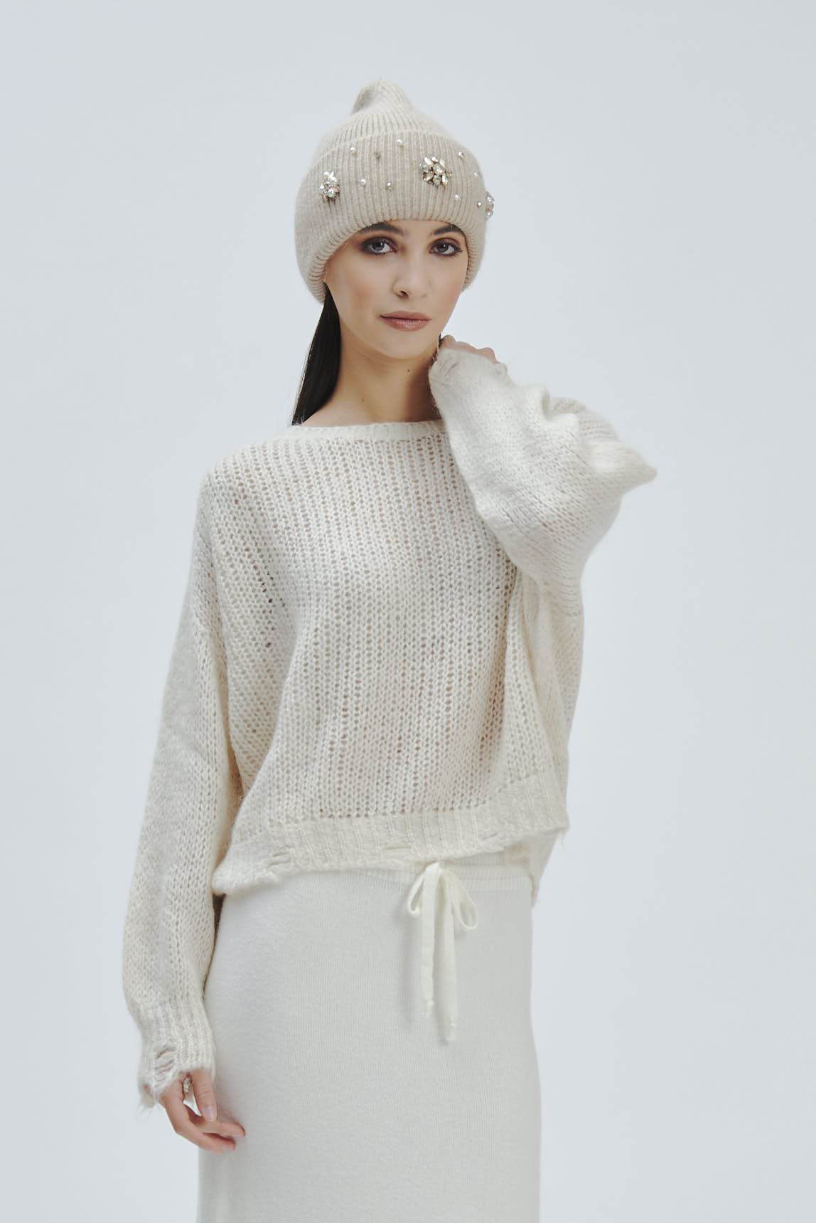 KASTENFÖRMIGER MOHAIR-PULLOVER |