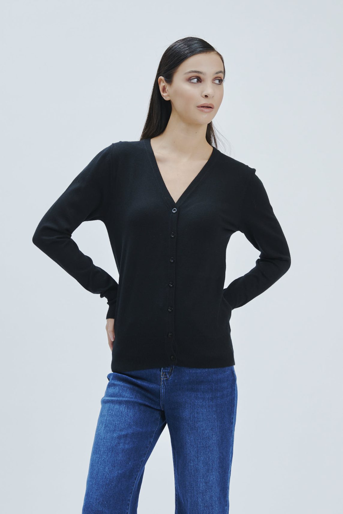 VISKOSE LANGARM-STRICKJACKE F12
