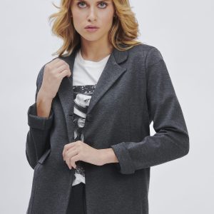 TWO-BUTTON ELASTICATED JACKET |