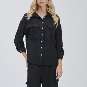 FD094-CAMICIA-T.MOSSO-CON-TASCONI-NERO-1053 CAMICIA CON TASCONI |