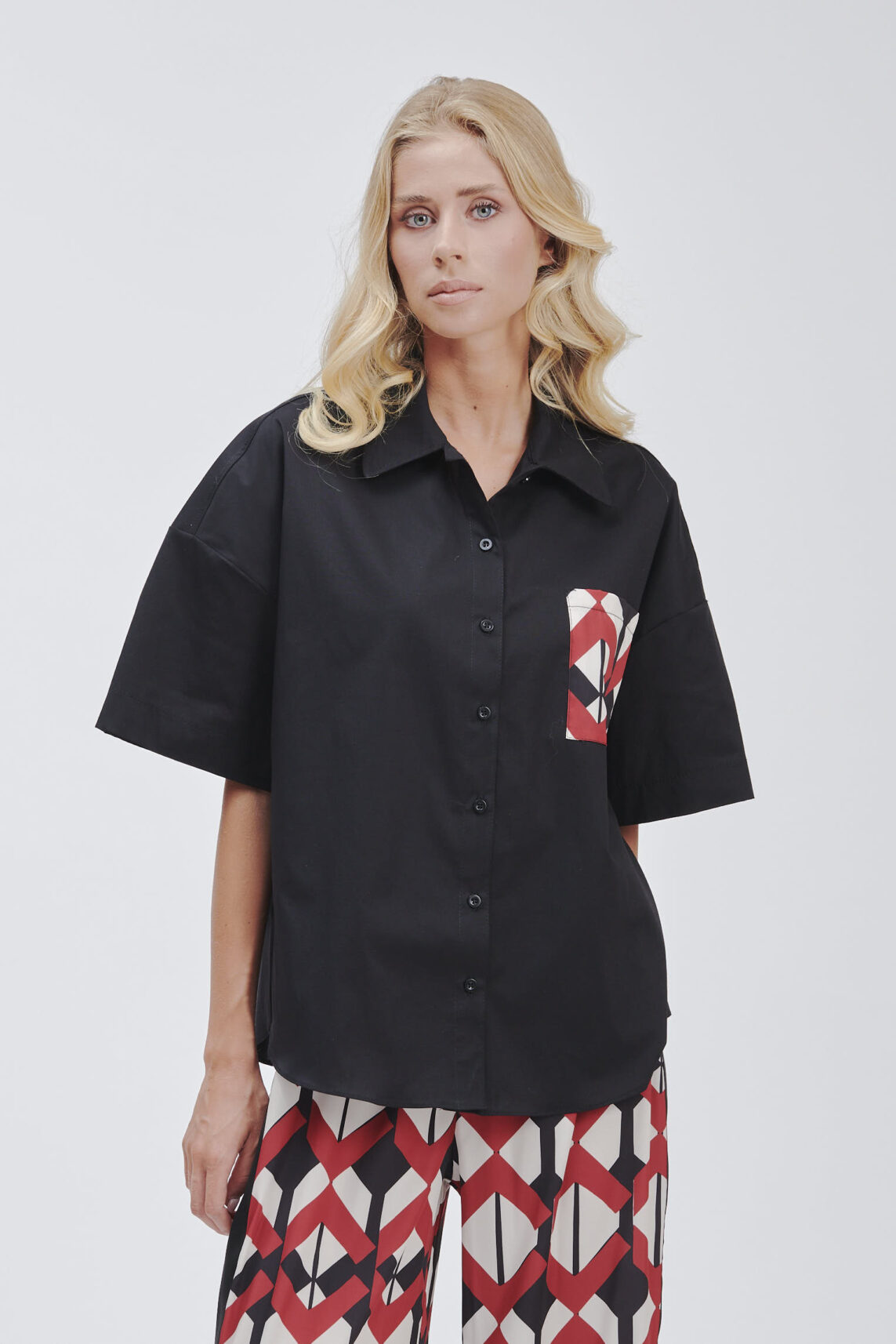 SHIRT WITH PRINTED BREAST POCKET