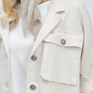 FD131-JACKET-SWEATSHIRT-WITH-POCKETS-CREAM-1588 FLEECE JACKET WITH LARGE POCKETS |