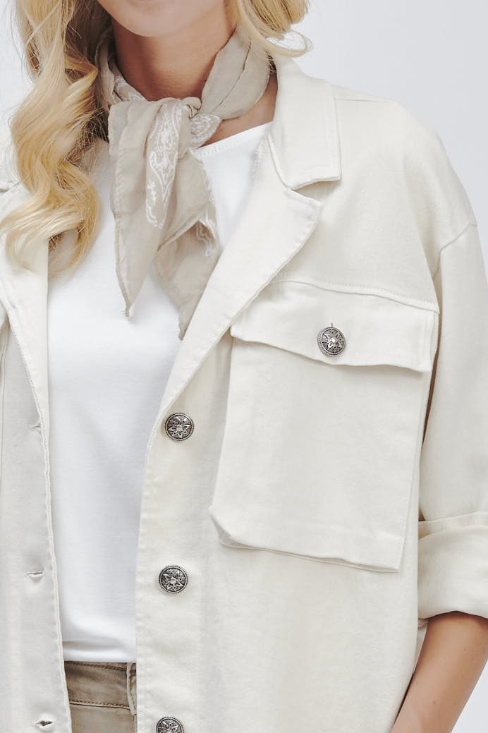 FD131-JACKET-SWEATSHIRT-WITH-POCKETS-CREAM-1588 FLEECE JACKET WITH LARGE POCKETS |