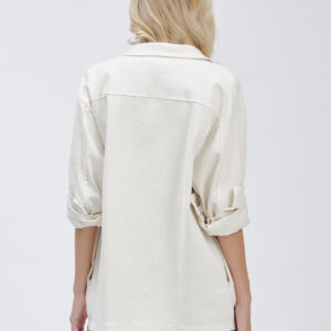 FD131-JACKET-SWEATSHIRT-WITH-POCKETS-CREAM-1592 FLEECE JACKET WITH LARGE POCKETS |