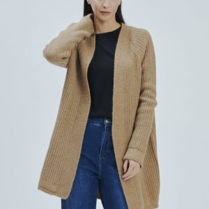 FD156-STRICKJACKE-PUNKT-KOLBEN-BEIGE-574 OFFENE STRICKJACKE |