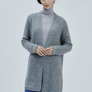 FD156-STRICKJACKE-PUNKT-KOLBEN-GRAU-568 OFFENE STRICKJACKE |