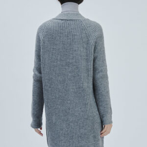FD156-STRICKJACKE-PUNKT-KOLBEN-GRAU-571 OFFENE STRICKJACKE |