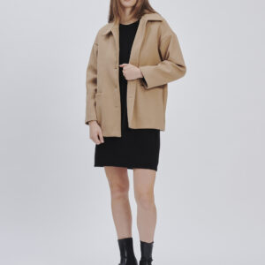 FD177-CAMEL-CLOTH-SHORT-COAT-948 SHORT CLOTH COAT |