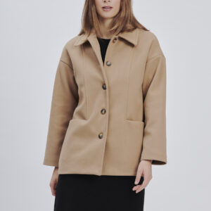 FD177-CAMEL-SHORT-COAT-CLOTH-950 SHORT CLOTH COAT |