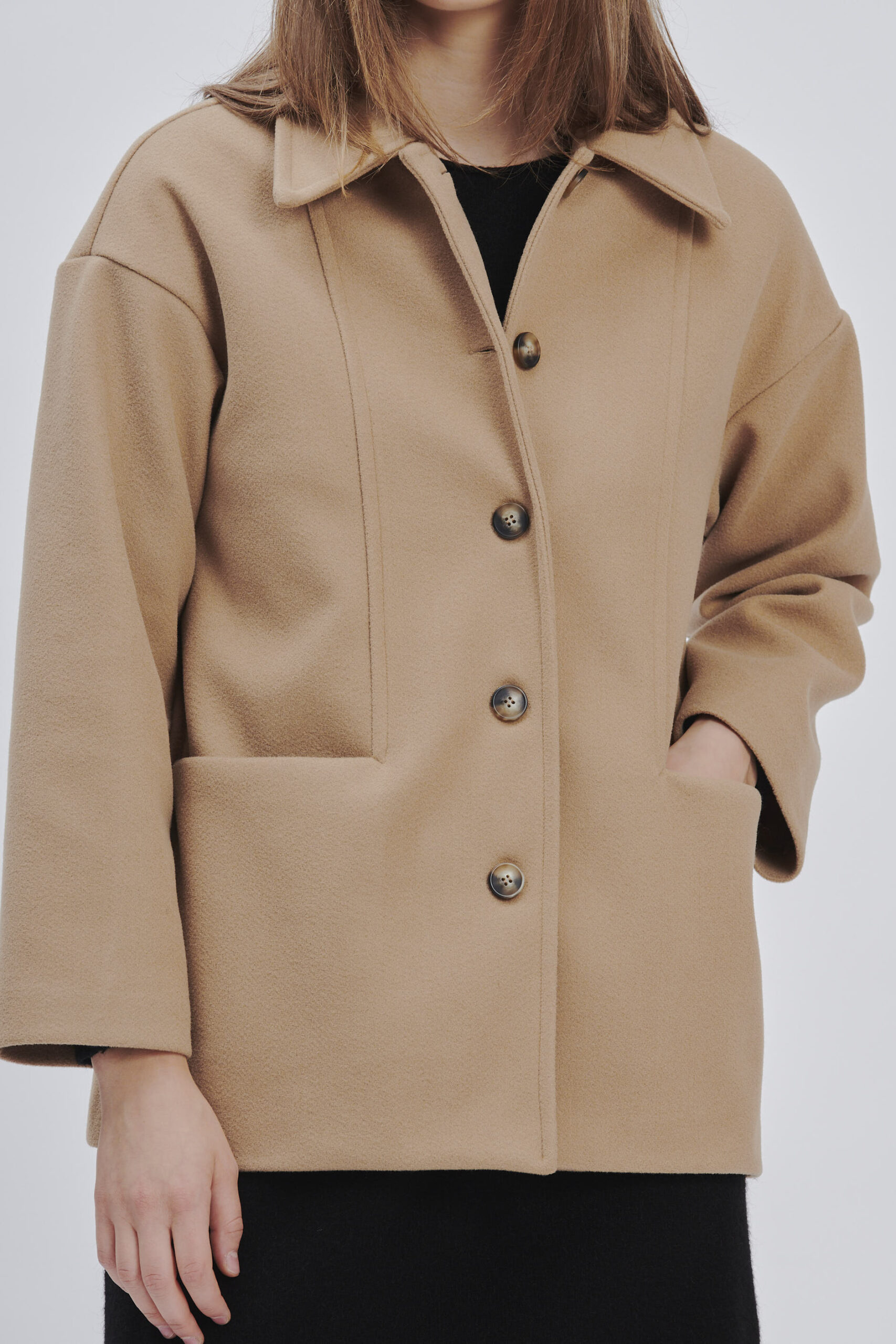 FD177-CAMEL-SHORT-CLOTH-COAT-955 SHORT CLOTH COAT |