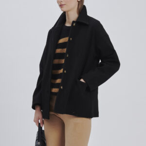 FD177-COAT-SHORT-CLOTH-BLACK-929 SHORT CLOTH COAT |