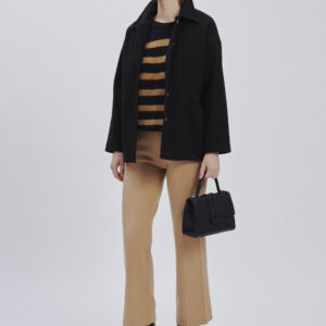 FD177-SHORT-COAT-CLOTH-BLACK-934 SHORT CLOTH COAT |
