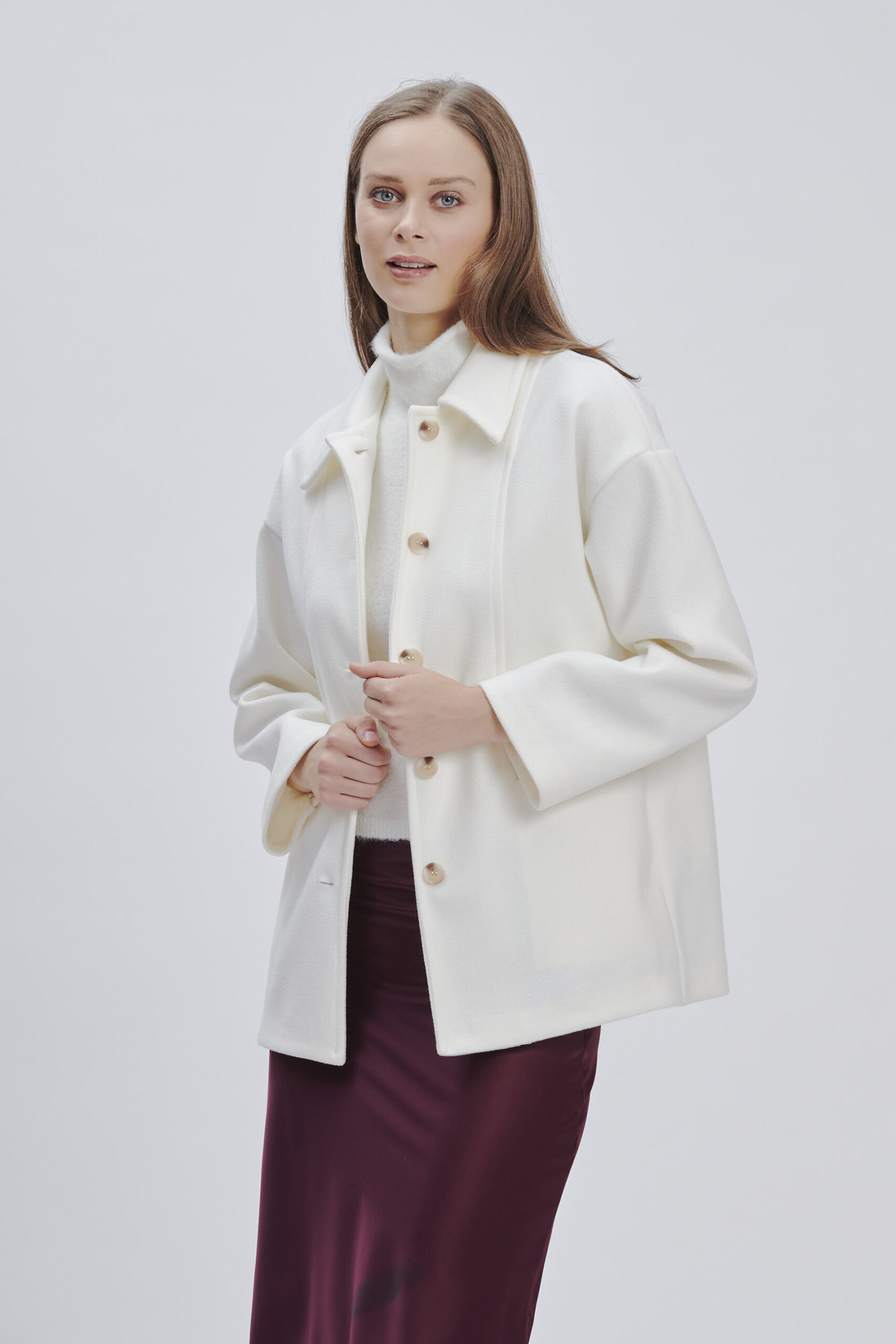 FD177-SHORT-COAT-CREAM-CLOTH-960 SHORT CLOTH COAT |