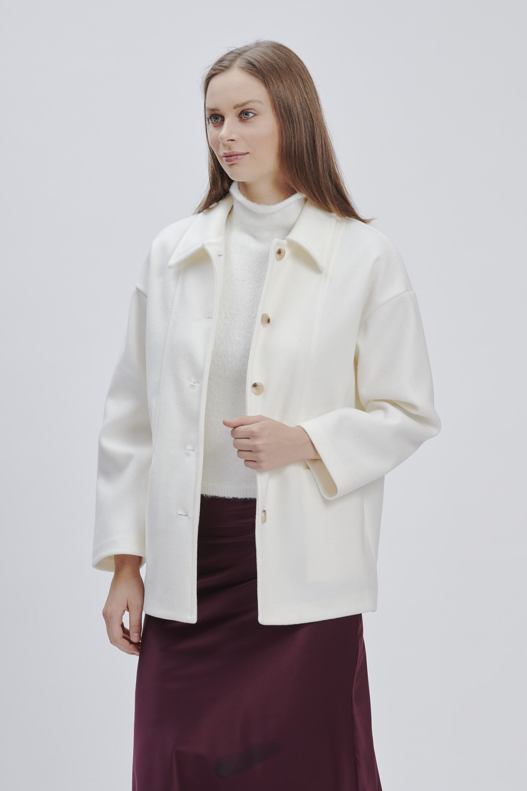 FD177-SHORT-COAT-CREAM-CLOTH-962 SHORT CLOTH COAT |