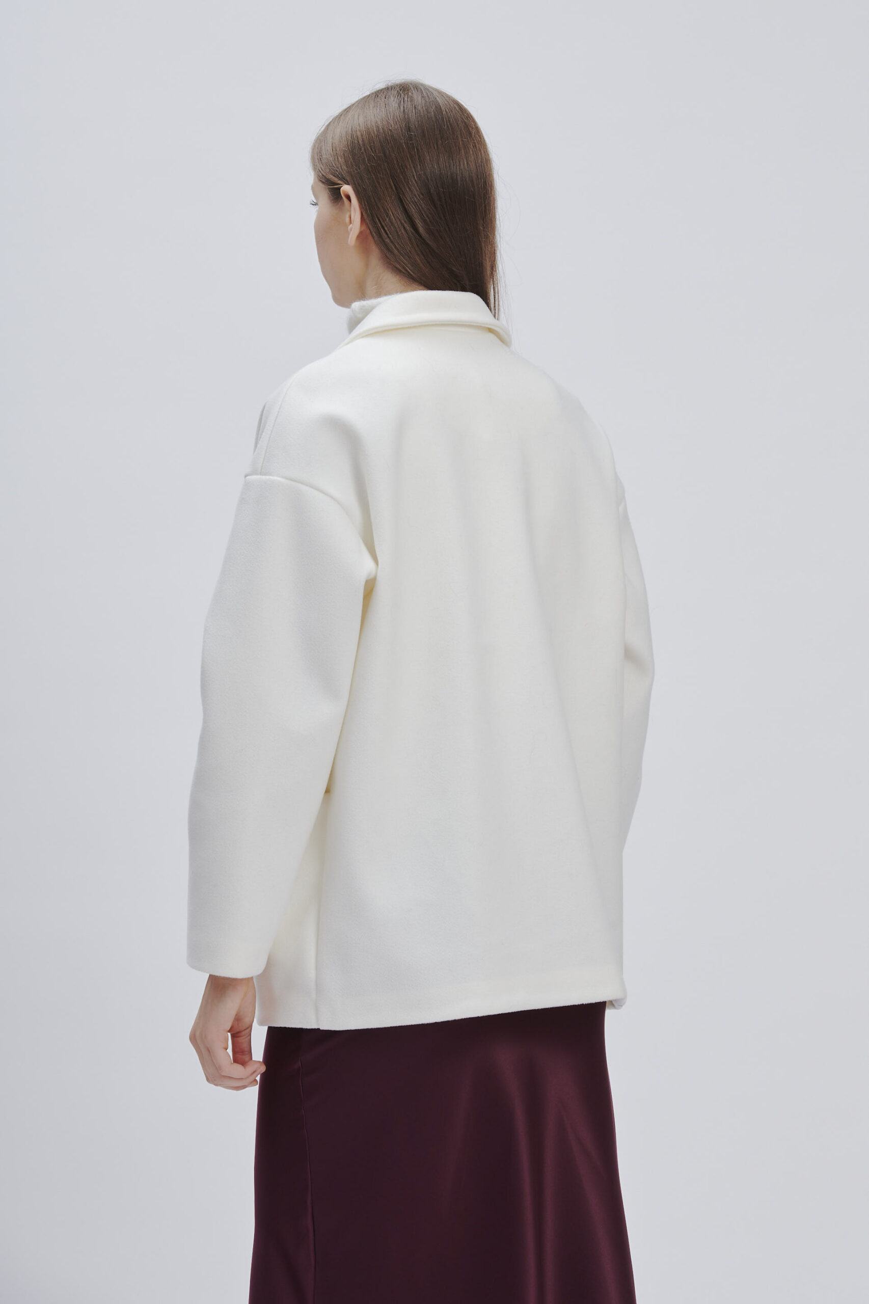 FD177-SHORT-COAT-CREAM-CLOTH-967 SHORT CLOTH COAT |