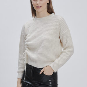 FD221-MAGLIA-COULISSE-PANNA-1117-1 GATHERED SWEATER |