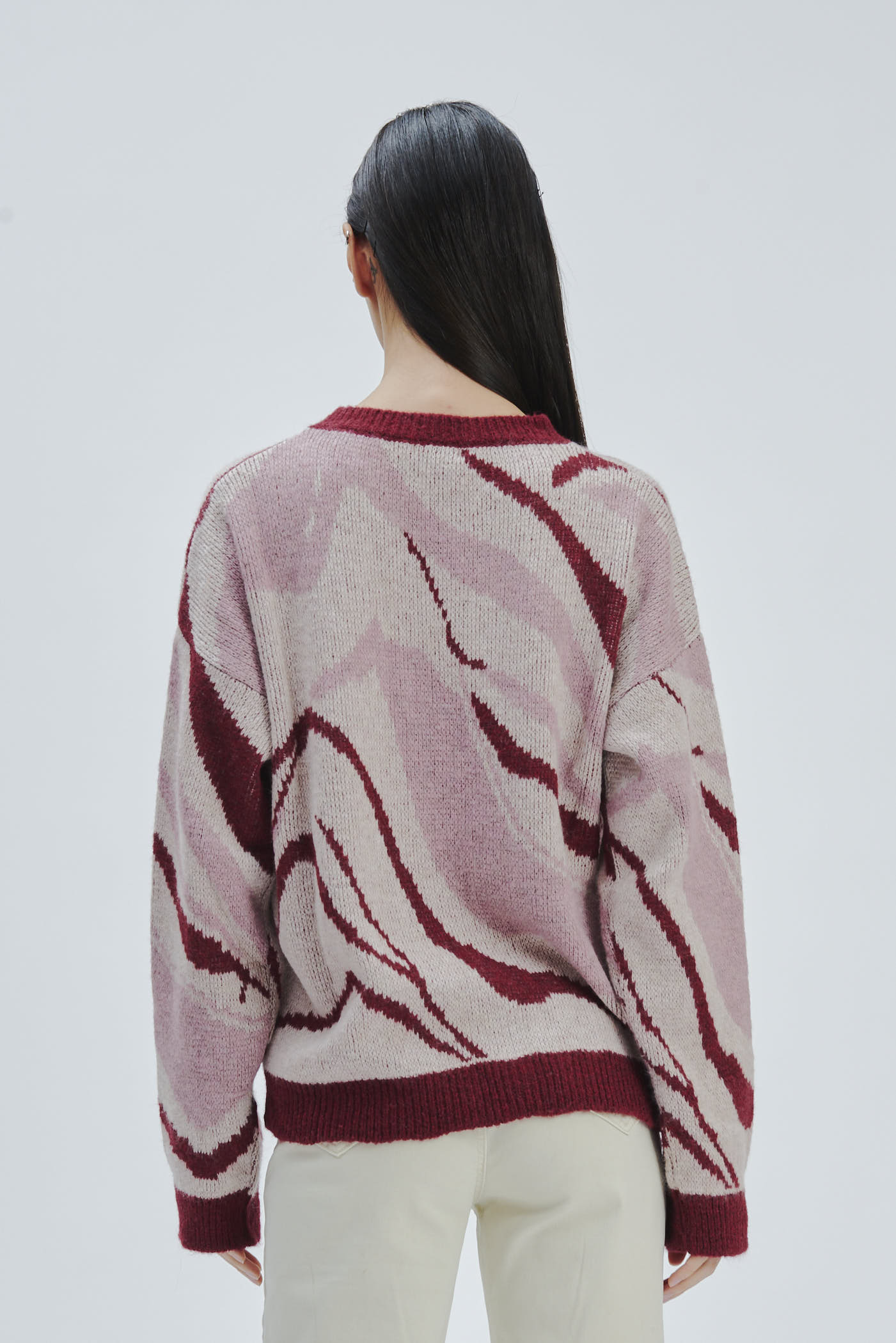 FD225-GIROCOLLO-JAQUARD-MARBLE-PANNA-274-1 JACQUARD MARBLE CREWNECK SWEATER |