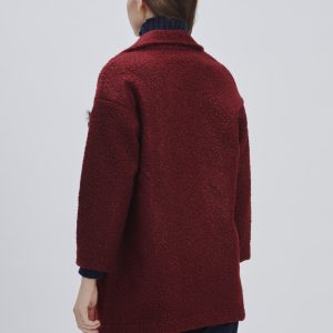 FD232-CAPPOTTO-ORSETTO-CON-SPILLA-BORDEAUX-1081-1 TEDDYBÄRMANTEL MIT BROSCHE |