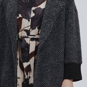 FD234-LONG-SLEEVED-COAT-CUFF-BLACK-1110 LONG COAT WITH CUFFS |
