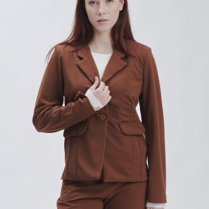 FD248-JACKET-SC-CREPE-T. MORO-576 TWO-BUTTON CREPE JACKET |