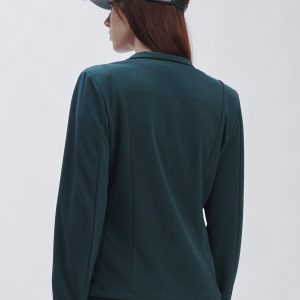 FD248-JACKET-SC-CREPE-DARK-GREEN-597 TWO-BUTTON CREPE JACKET |