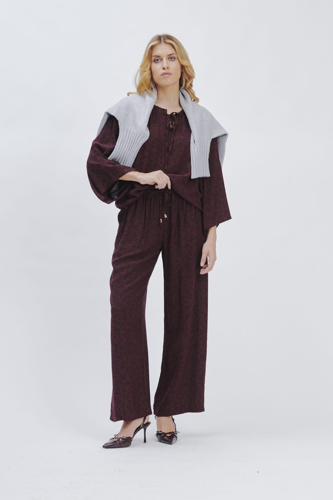 ANIMAL PRINT FLUID TROUSERS