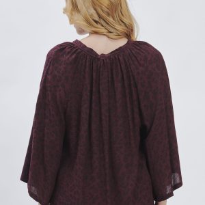 FD254_BLUSA-ANIMALIER-VISCOSA_BORDEAUX-2198 VISCOSE ANIMAL PRINT BLOUSE |