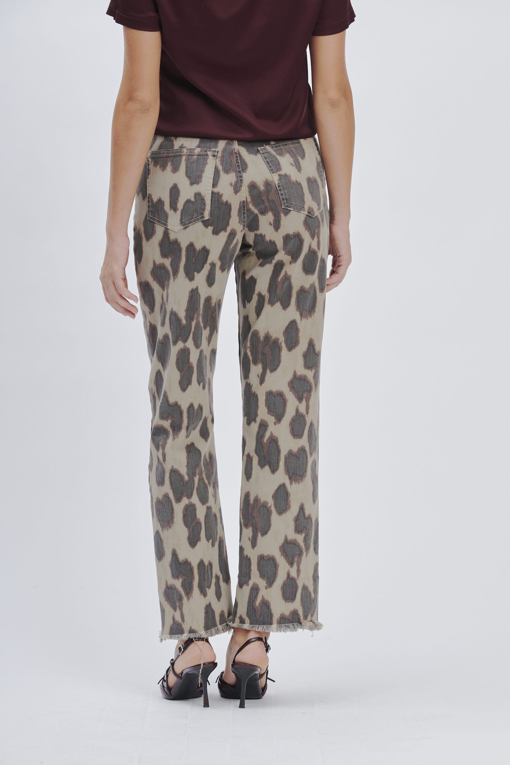 FD259_PANTALONE-PRESSE-COW_BEIGE-2239 HOSE MIT KUHPRINT |