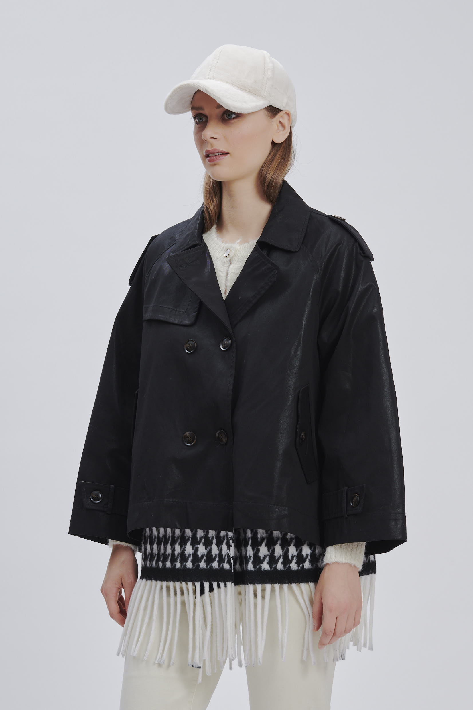FD281-TRENCH-CORTO-NERO-1432 TRENCH CORTO |
