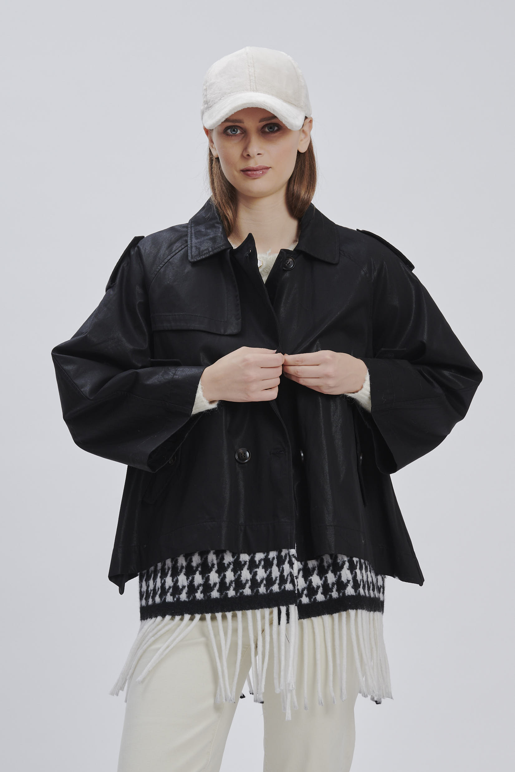 FD281-TRENCH-CORTO-NERO-1434 TRENCH CORTO |