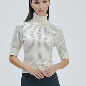 FD296-ROLLKRAGENPULLOVER-MM-NIETEN-CREME-318 ROLLKRAGENPULLOVER MIT STRASSSTEINEN |