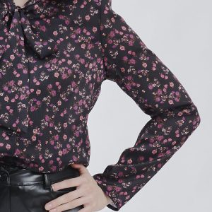 FD321-BLUSE-PRINT-BLUME-LILA-SCHWARZ-606 BLUSE MIT BLUMENPRINT |