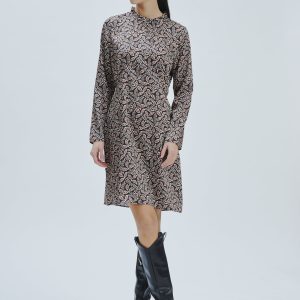 FD328-MIDI-ST-ETHNIC-DRESS-BLACK-878 ETHNIC PRINT DRESS |