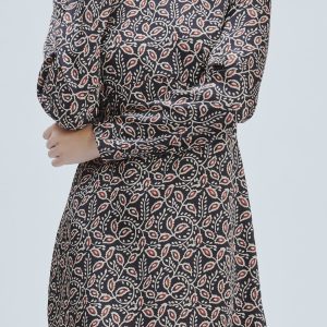 FD328-MIDI-DRESS-ST-ETHNIC-BLACK-880 ETHNIC PRINT DRESS |