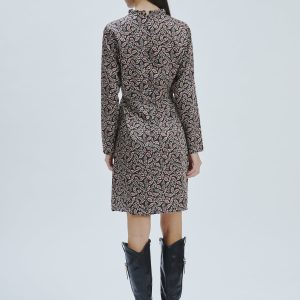 FD328-MIDI-ST-ETHNIC-DRESS-BLACK-881 ETHNIC PRINT DRESS |