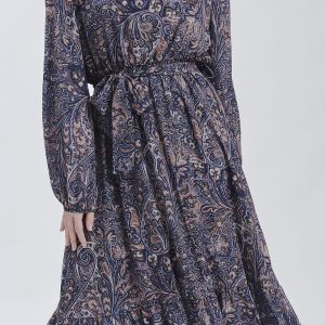 LANGES KLEID MIT KASCHMIR-PRINT |