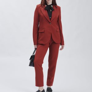 FD346-CAMICIA-FLUIDA-CON-FIOCCO-NERO-687 PANTALONE CON ELASTICO TRAMA DIAGONALE |