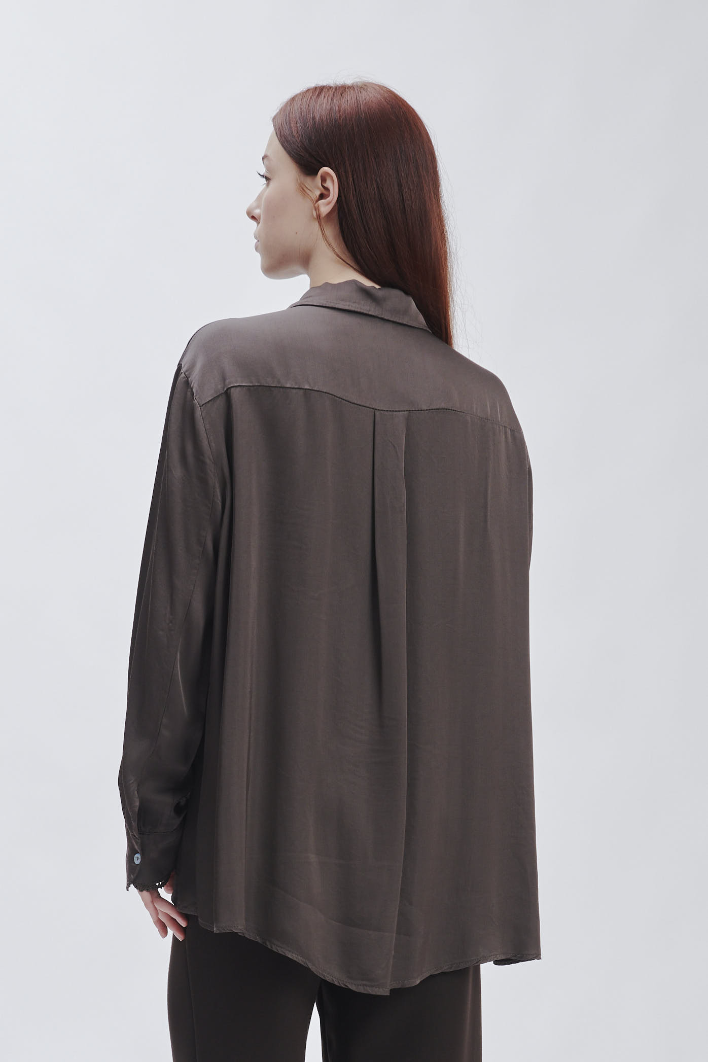 FD354-SATIN-SHIRT-WITH-LACE-T. MORO-819 SATIN SHIRT WITH LACE |