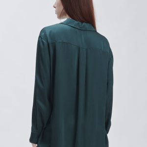 FD354-SHIRT-SATIN-WITH-LACE-GREEN-808 SATIN SHIRT WITH LACE |