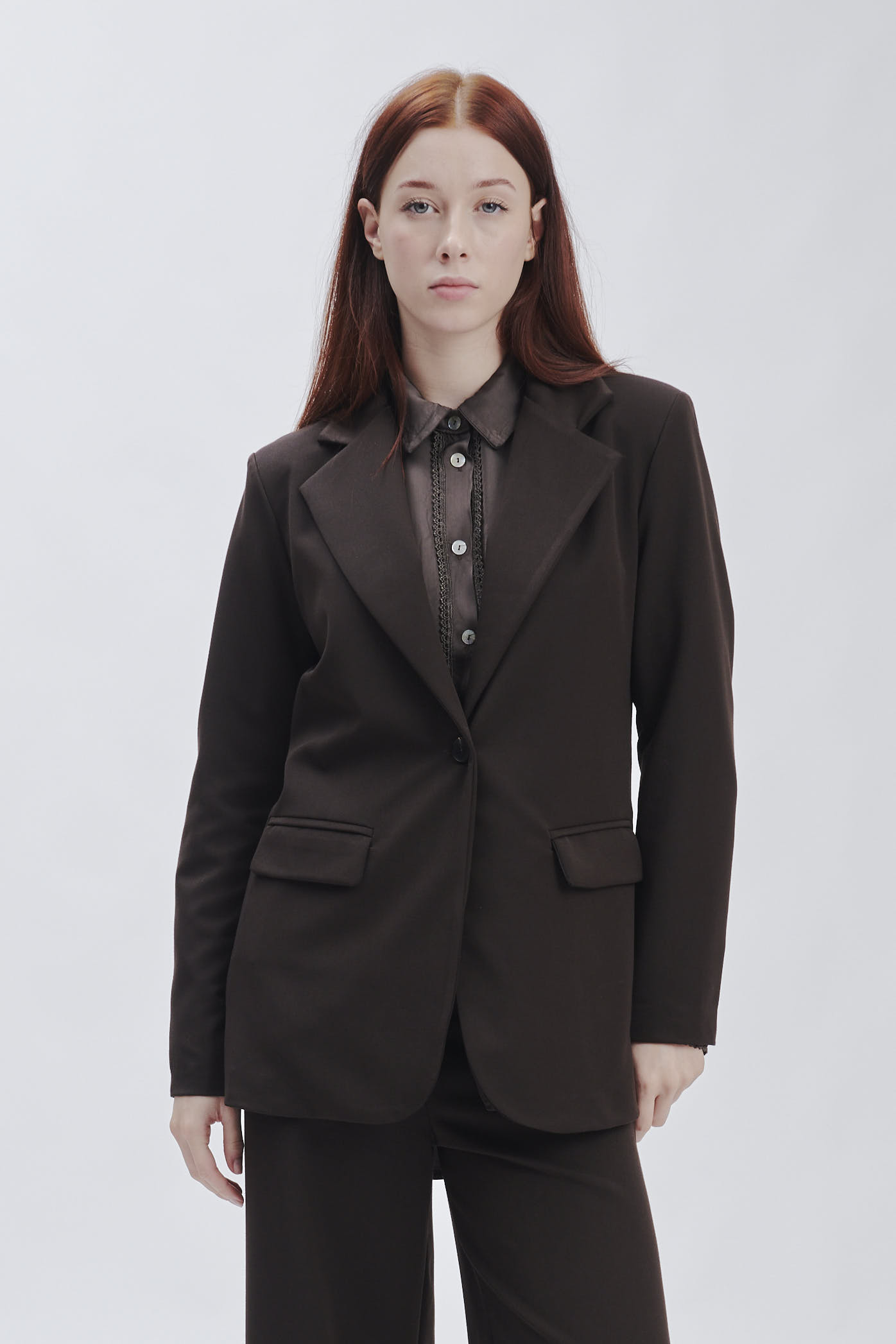 FD355-HAND-JACKET-WOOL-T. MORO-848 LONG ONE-BUTTON JACKET |