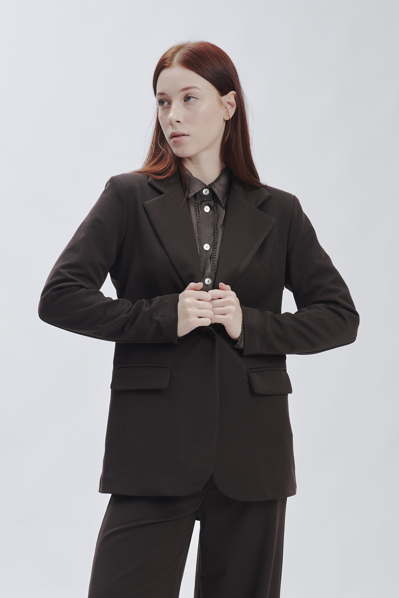 FD355-HAND-JACKET-WOOL-T. MORO-851 LONG ONE-BUTTON JACKET |