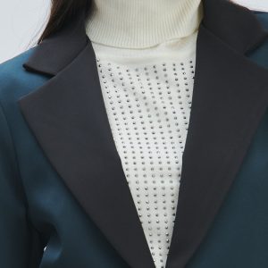 FD370-TECHNICAL-TEX-JACKET-BICOL-GREEN-537 TWO-TONE ONE-BUTTON JACKET |