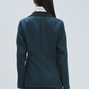 FD370-TECHNICAL-TEX-JACKET-BICOL-GREEN-538 TWO-TONE ONE-BUTTON JACKET |