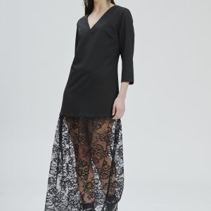 DRESS WITH LACE SKIRT |