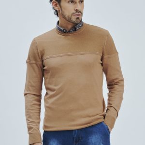 FU054-GIRO-ML-TEXTURE-TOP-TABACCO-CHIARO-315 MAGLIA VISCOSA TEXTURE |