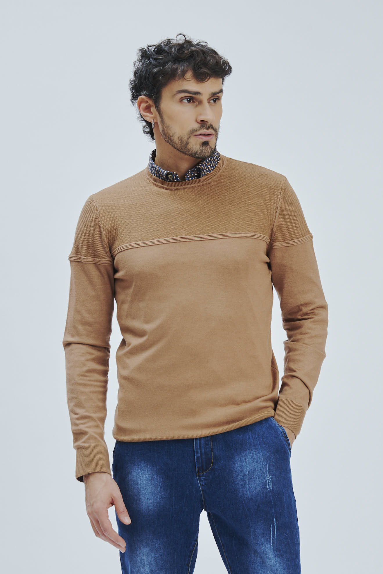 FU054-GIRO-ML-TEXTURE-TOP-TABACCO-CHIARO-315 MAGLIA VISCOSA TEXTURE |