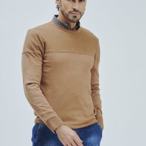 FU054-GIRO-ML-TEXTURE-TOP-TABACCO-CHIARO-317 MAGLIA VISCOSA TEXTURE |