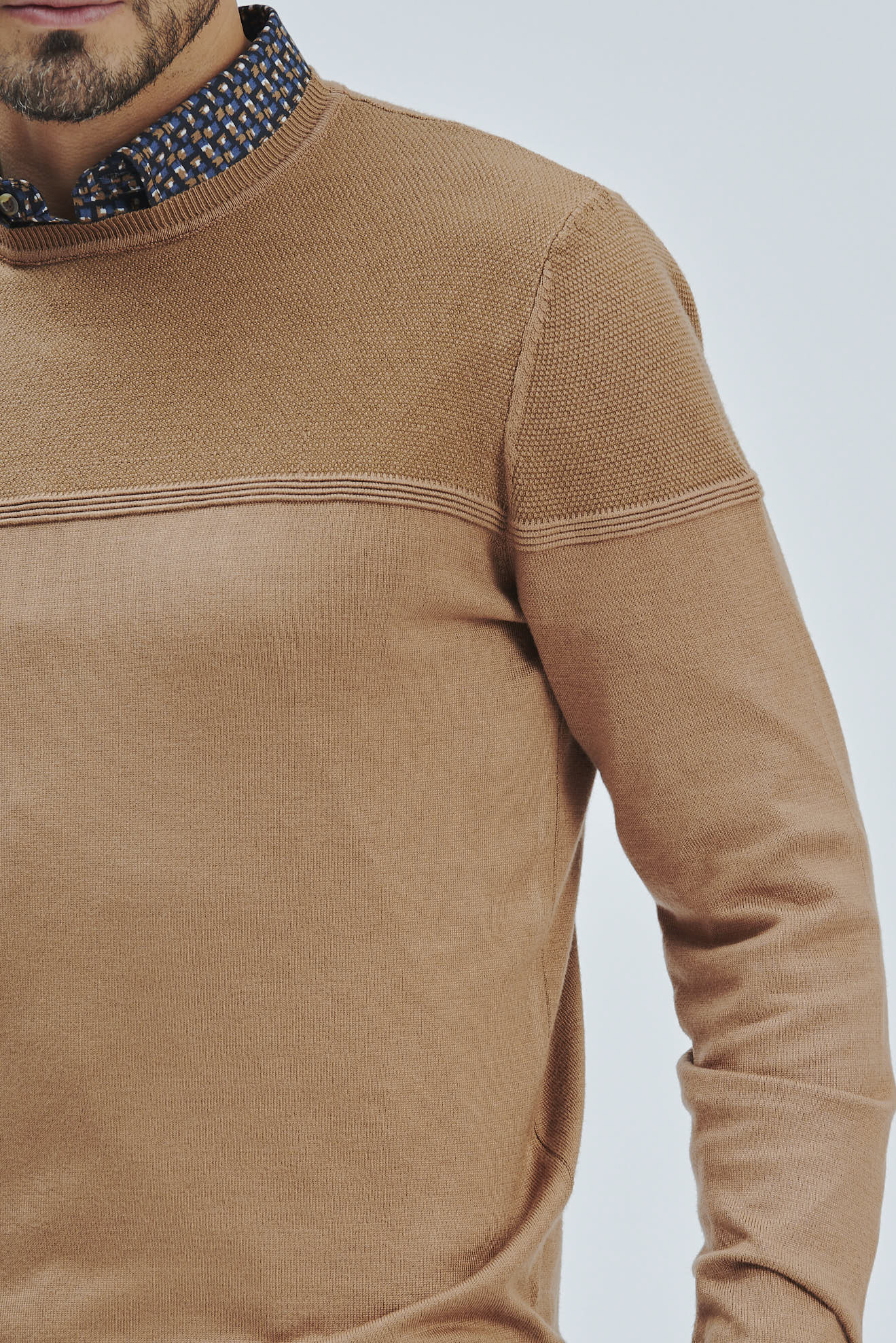 FU054-GIRO-ML-TEXTURE-TOP-TABACCO-CHIARO-318 MAGLIA VISCOSA TEXTURE |