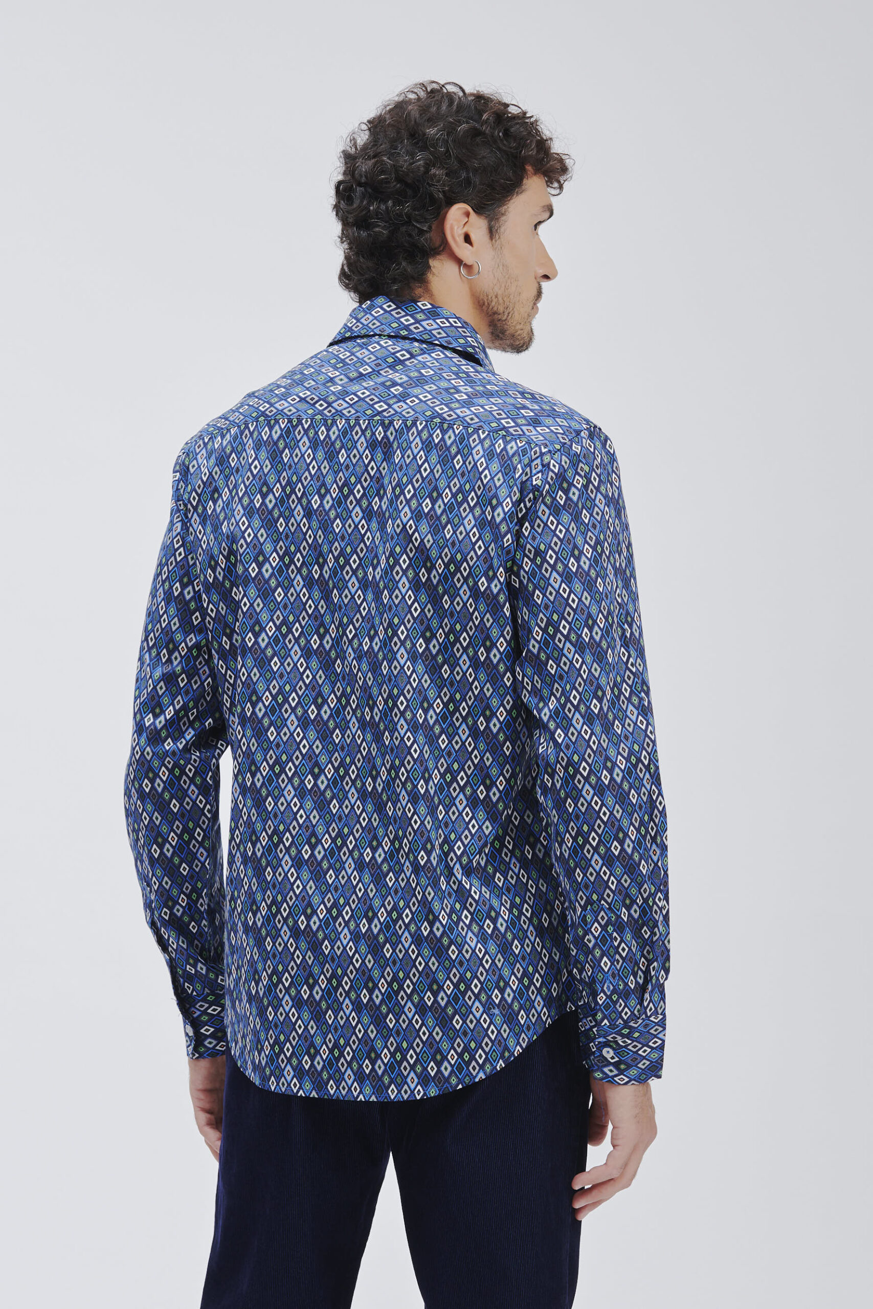 FU120-CAMICIA-MICRO-STAMPA-BLU-711 CAMICIA STAMPA GEOMETRICA |